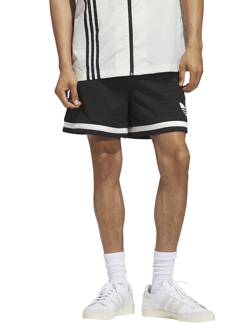 adidas Originals Pantaloni scurti unisex cu snur pentru baschet - Alb fildes/Negru