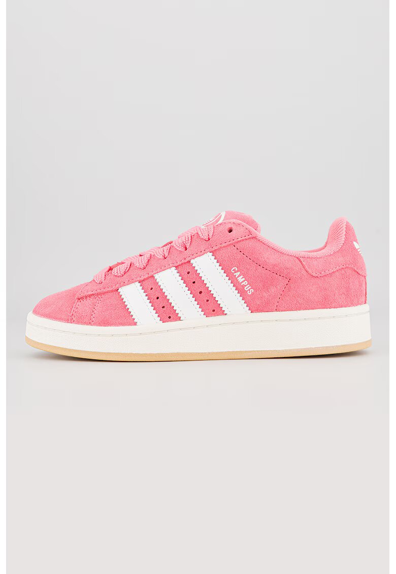 adidas Originals Pantofi sport Campus 00s low cut de piele intoarsa - Roz aprins/Alb optic