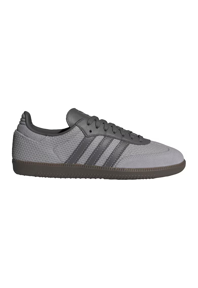 adidas Originals Pantofi sport cu aspect tricotat si garnituri din piele intoarsa Samba - Gri inchis
