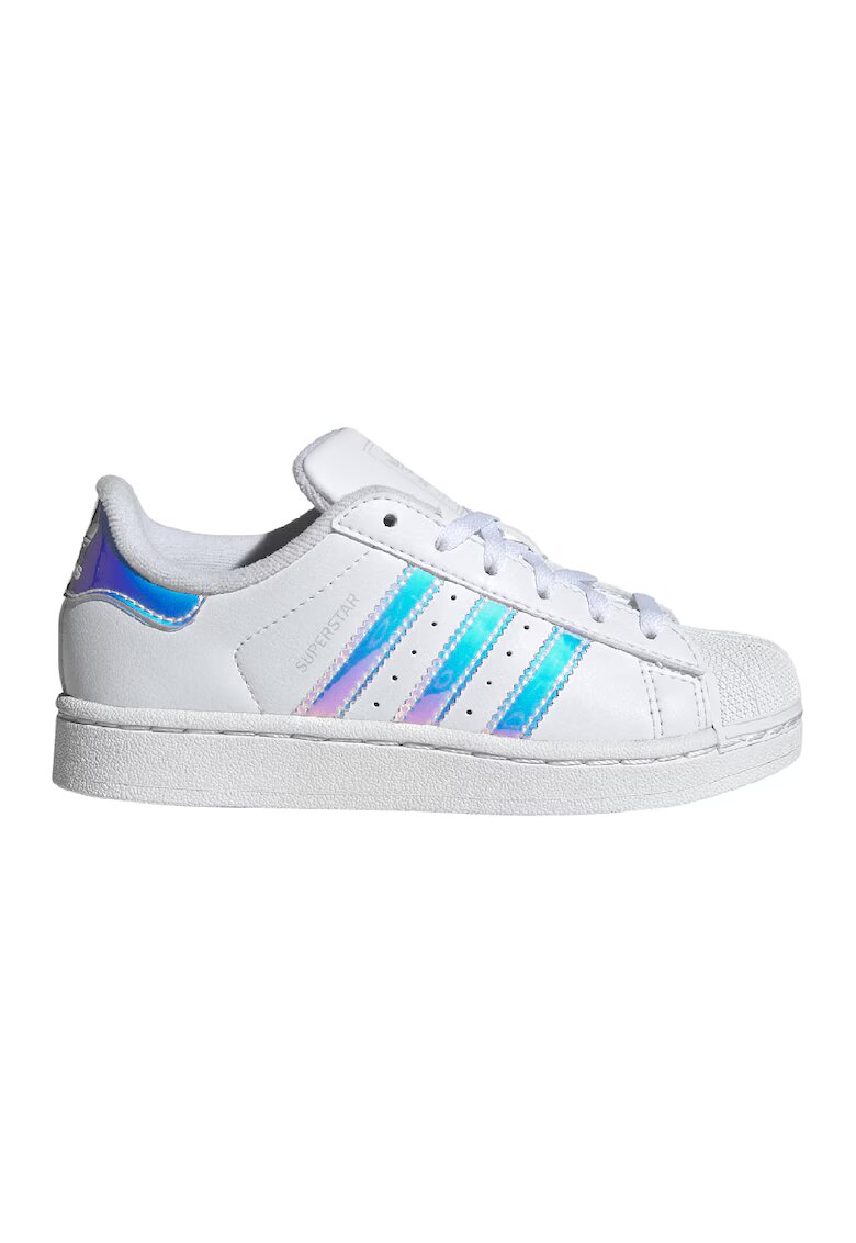 adidas Originals Pantofi sport cu detalii cu model holografic Superstar II - Alb optic/Albastru deschis
