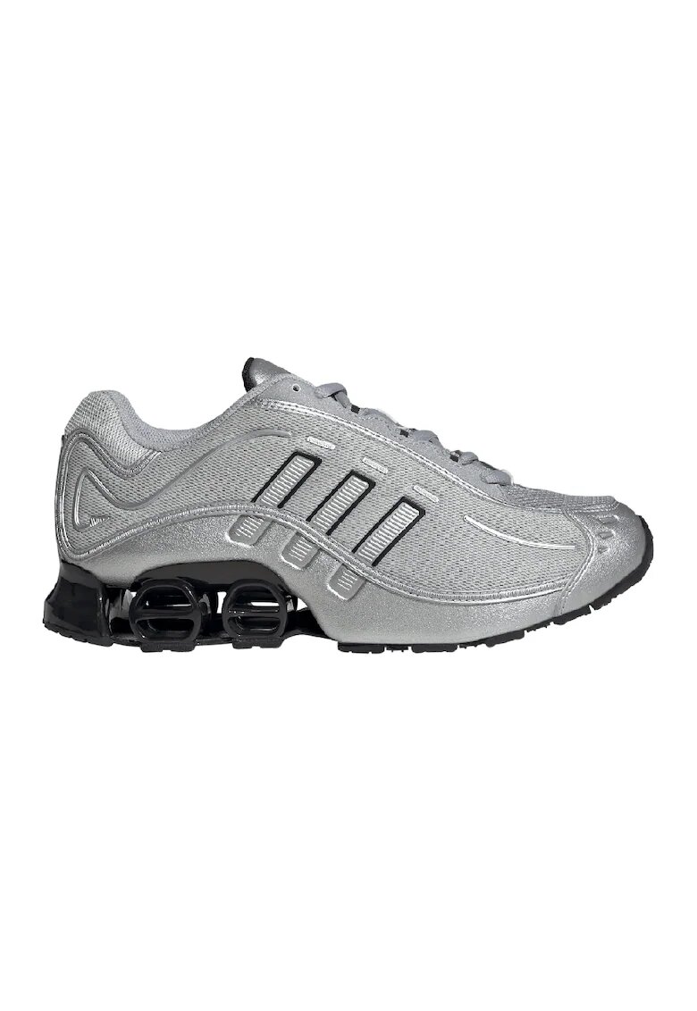 adidas Originals Pantofi sport cu garnituri din piele ecologica Megaride - Gri/Argintiu