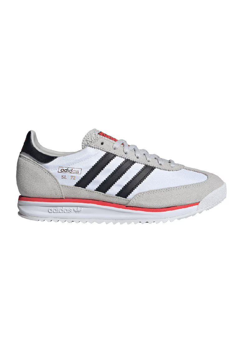 adidas Originals Pantofi sport cu garnituri din piele intoarsa SL 72 - Alb/Grej