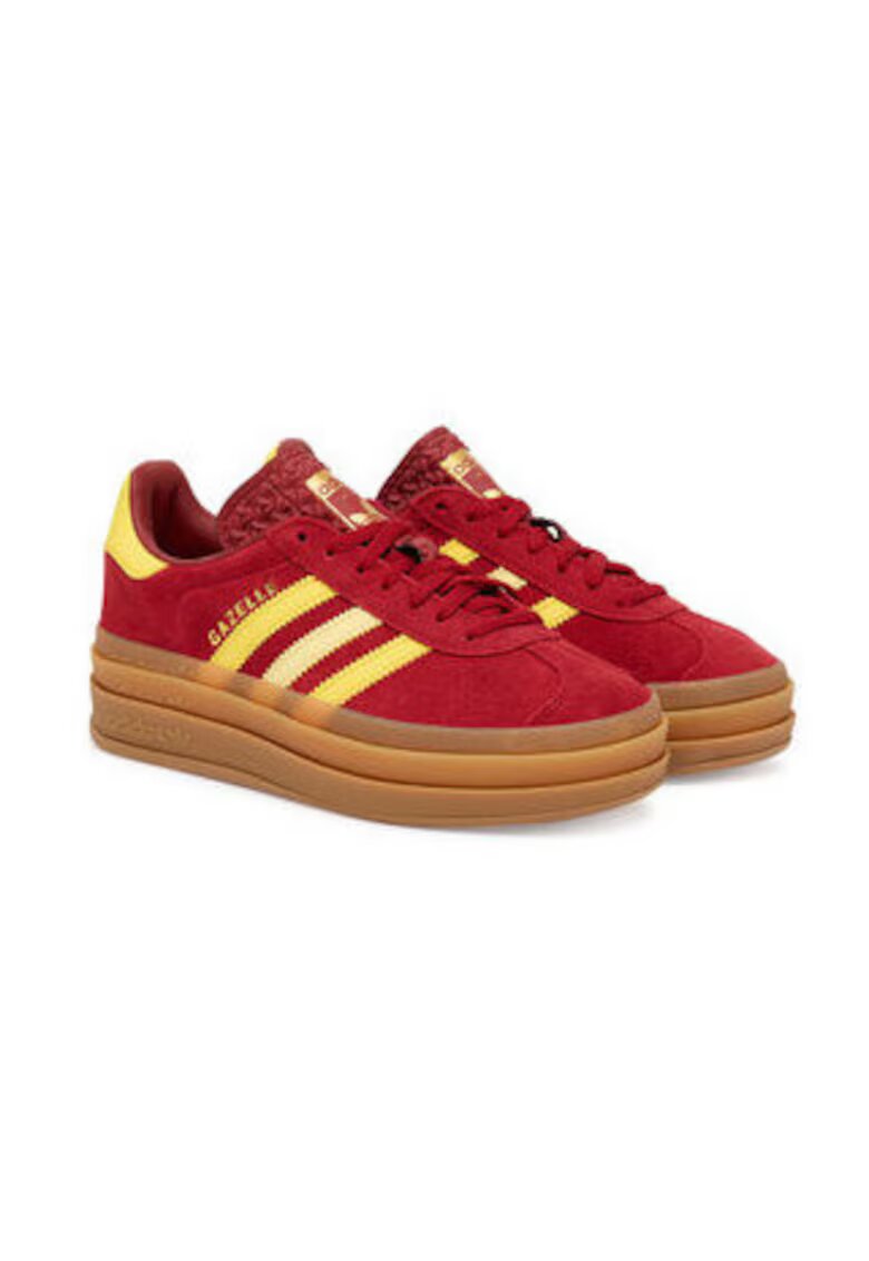 adidas Originals Pantofi sport cu platforma din piele intoarsa Gazelle