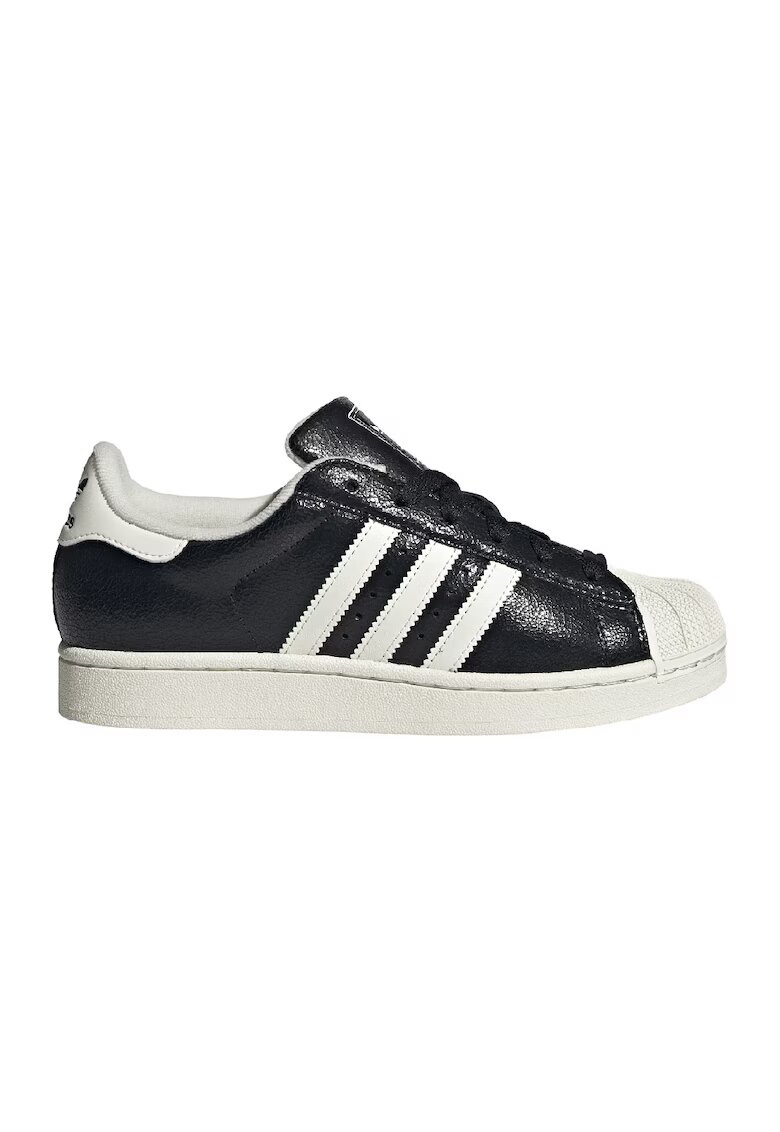 adidas Originals Pantofi sport din piele cu aspect retro Superstar II - Negru