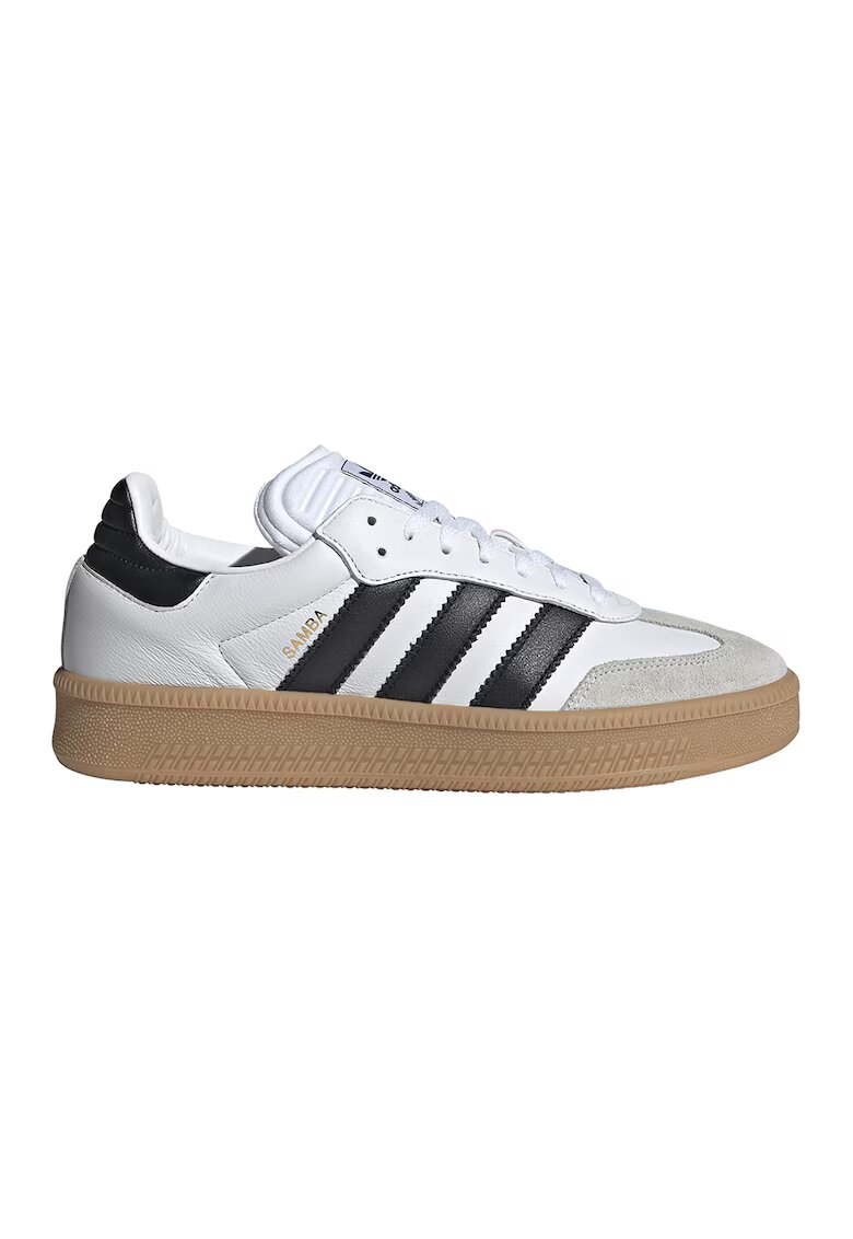 adidas Originals Pantofi sport din piele cu garnituri din material textil Samba XLG - Negru/Maro taupe deschis/Alb optic