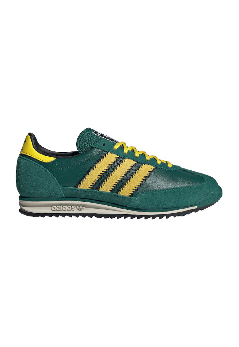 adidas Originals Pantofi sport din piele cu garnituri din material textil - Verde/Galben