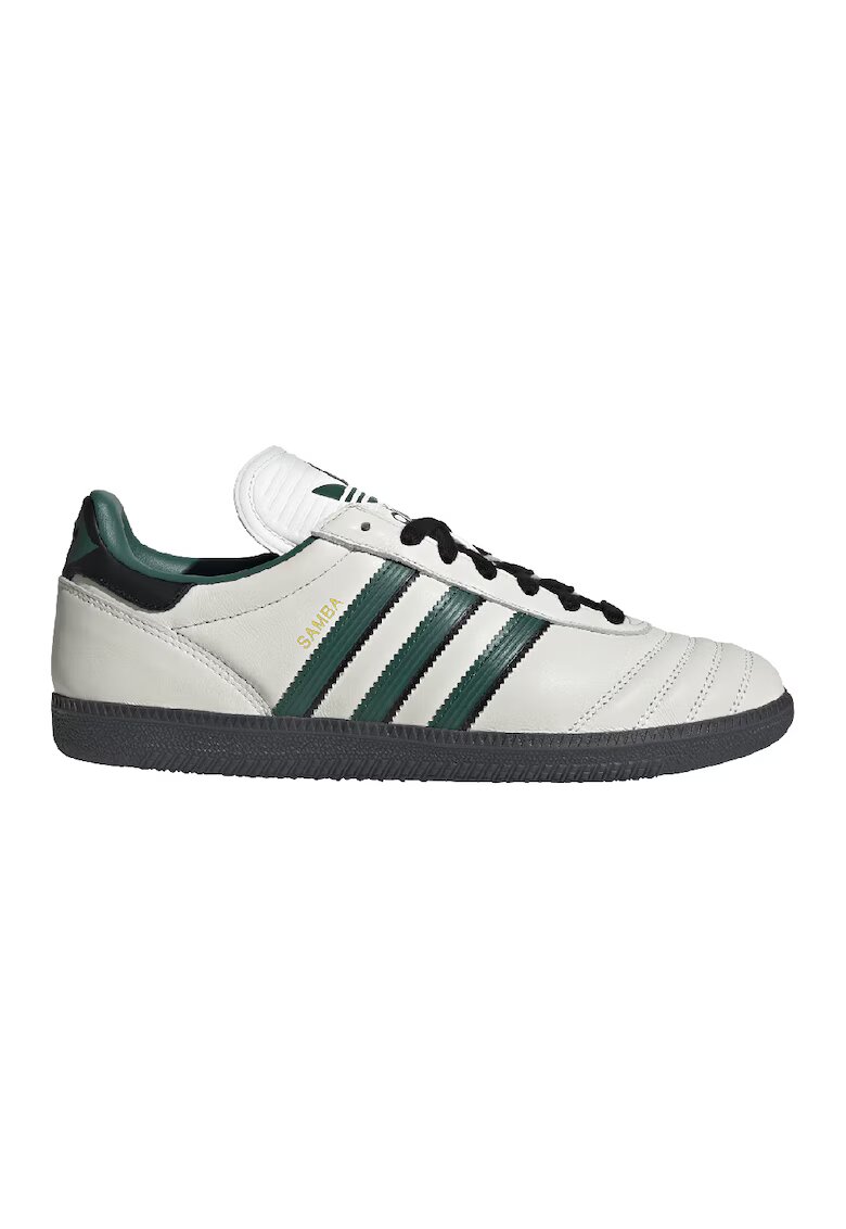 adidas Originals Pantofi sport din piele cu logo Samba - Alb fildes/Negru/Verde inchis
