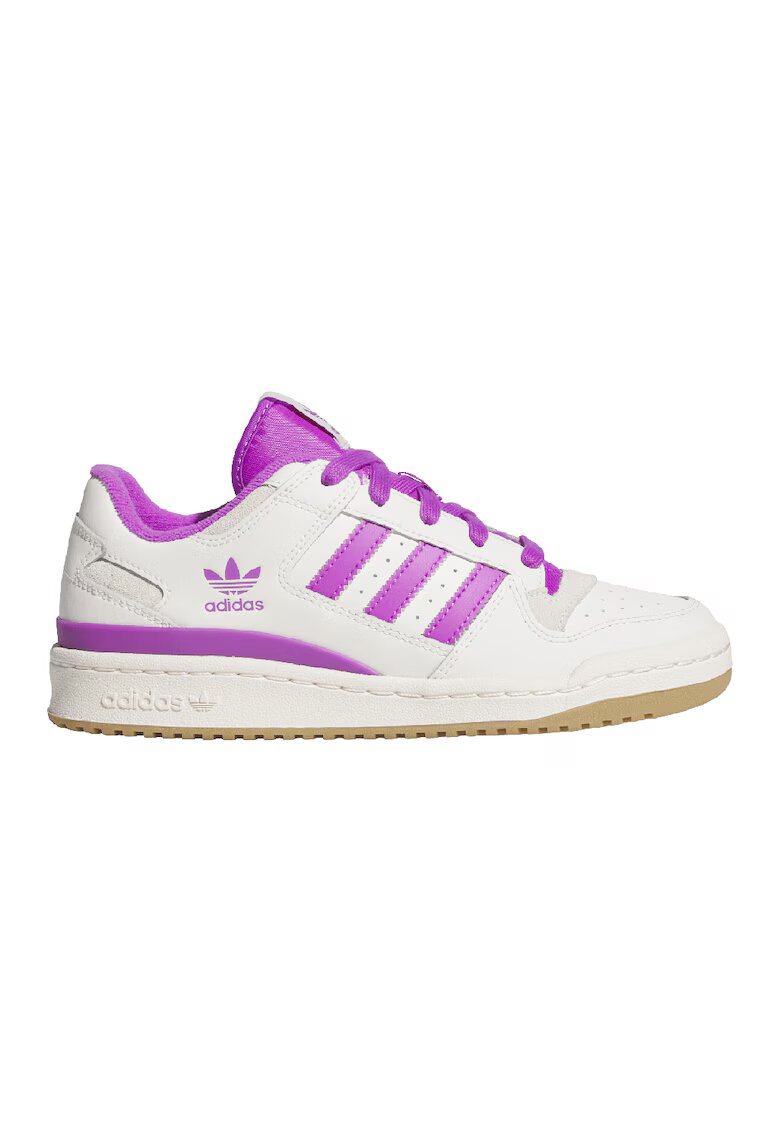 adidas Originals Pantofi sport din piele Forum Low CL - Alb fildes/Fucsia
