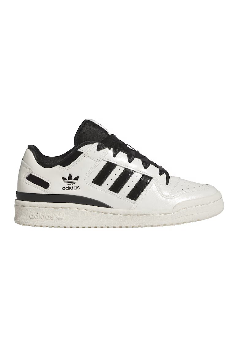 adidas Originals Pantofi sport din piele Forum Low CL - Alb fildes/Negru