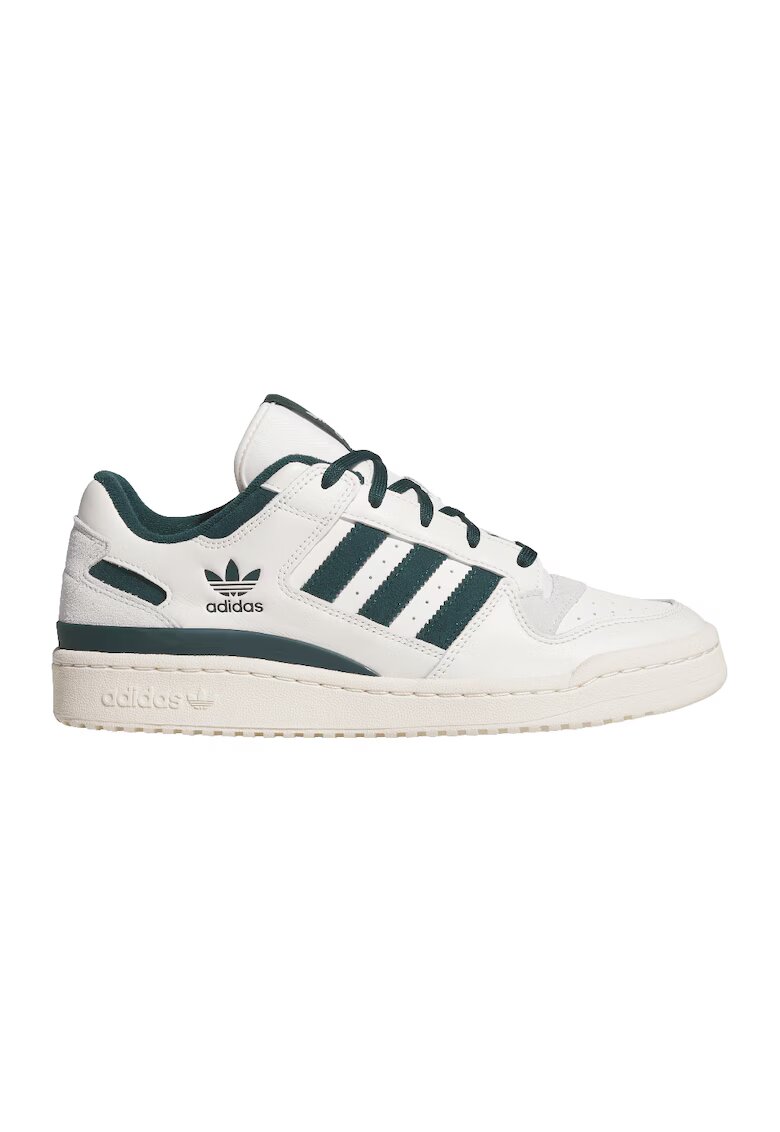 adidas Originals Pantofi sport din piele Forum Low CL - Verde englez/Alb murdar