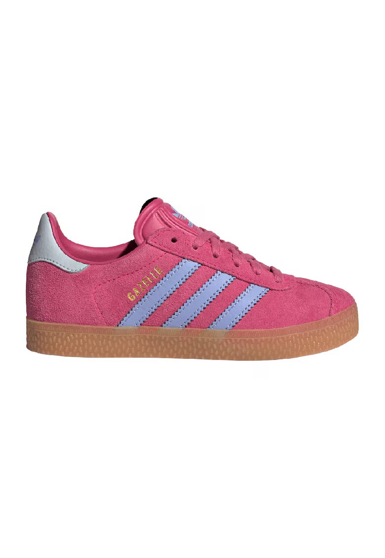 adidas Originals Pantofi sport din piele intoarsa cu garnituri de piele ecologica Gazelle - Albastru lavanda/Roz