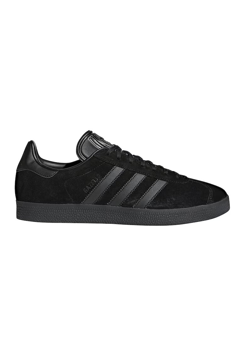 adidas Originals Pantofi sport din piele intoarsa cu garnituri din piele ecologica Gazelle - Negru/Negru stins