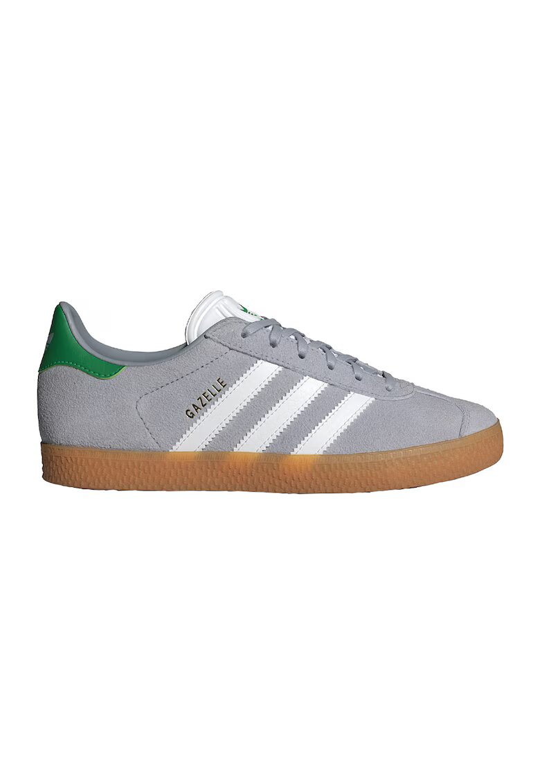 adidas Originals Pantofi sport din piele intoarsa cu logo contrastant Gazelle - Alb/Gri deschis