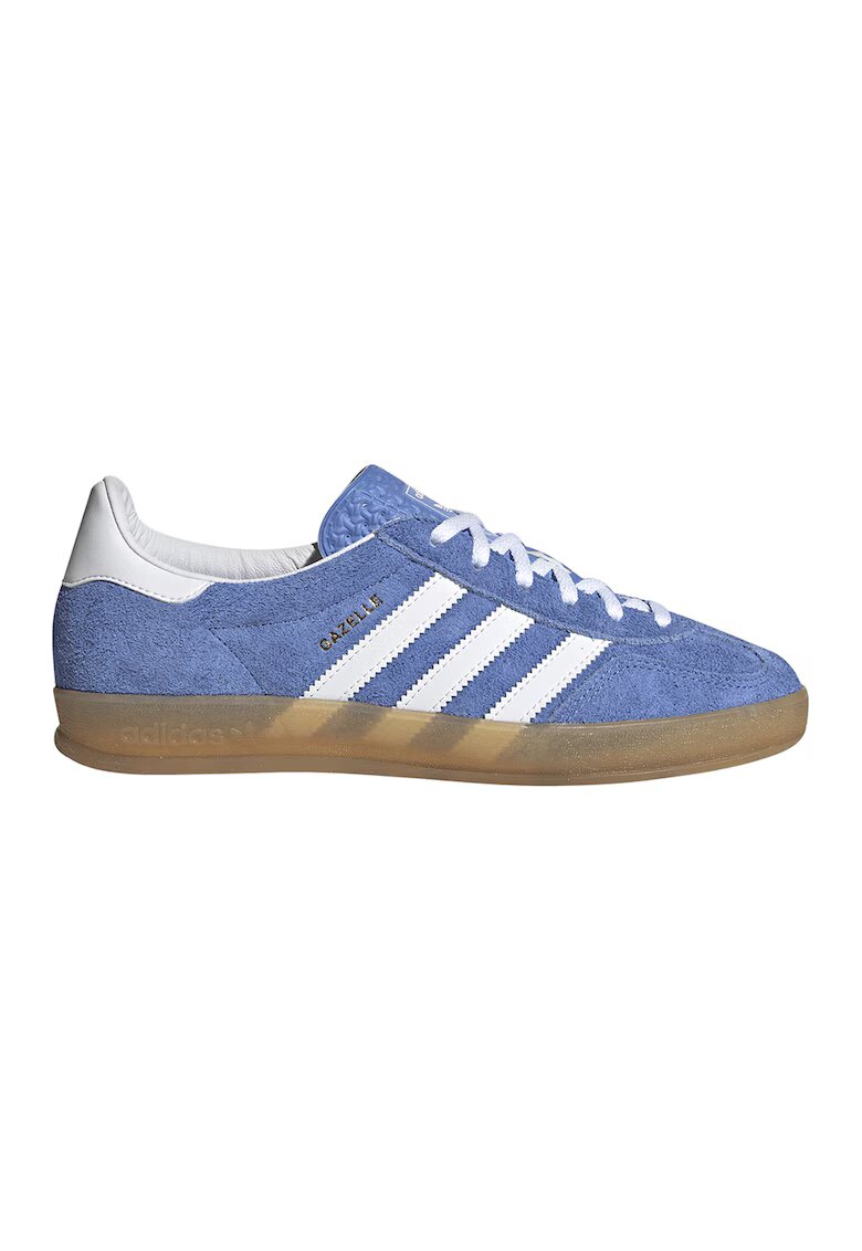 adidas Originals Pantofi sport din piele intoarsa cu logo contrastant Gazelle - Albastru lavanda/Alb optic