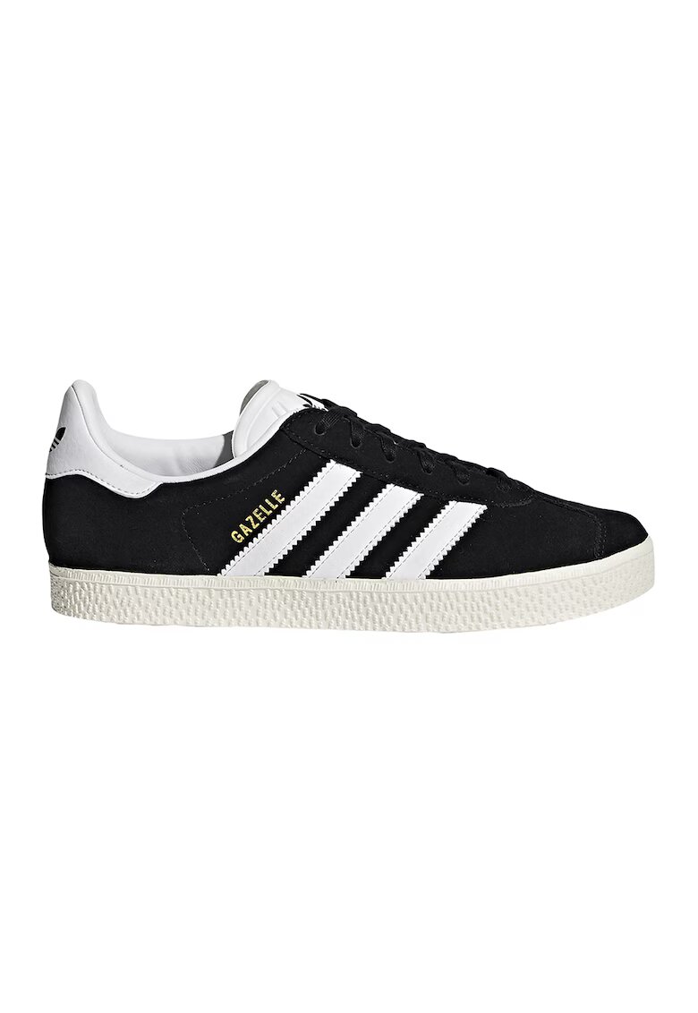 adidas Originals Pantofi sport din piele intoarsa cu logo contrastant Gazelle - Auriu/Negru/Alb optic