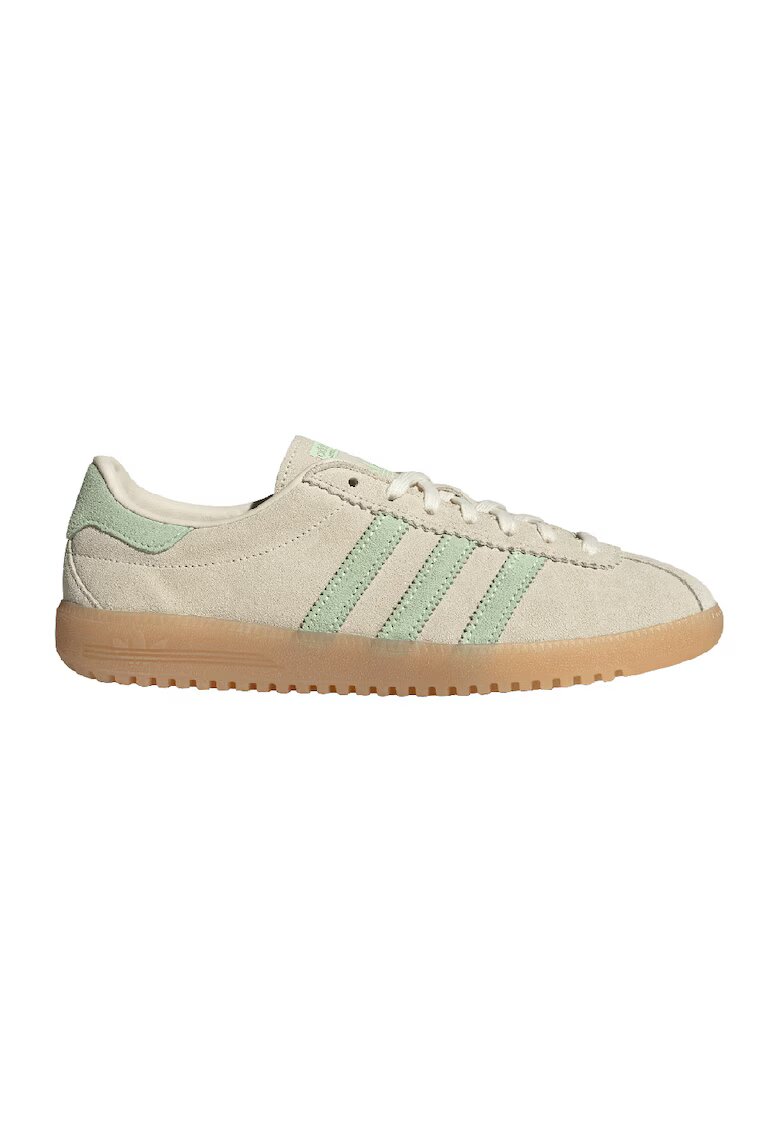 adidas Originals Pantofi sport din piele intoarsa cu talpa contrastanta - Maro nisip/Verde deschis