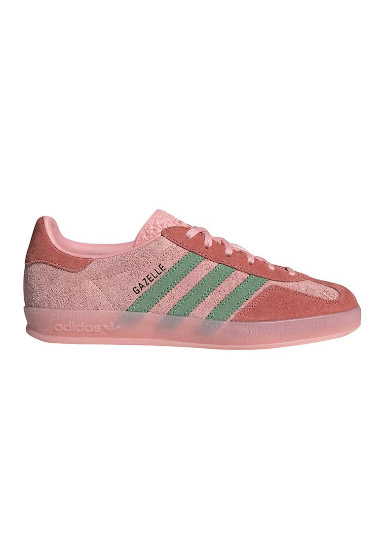 adidas Originals Pantofi sport din piele intoarsa Gazelle Indoor - Roz somon/Verde aquamarin