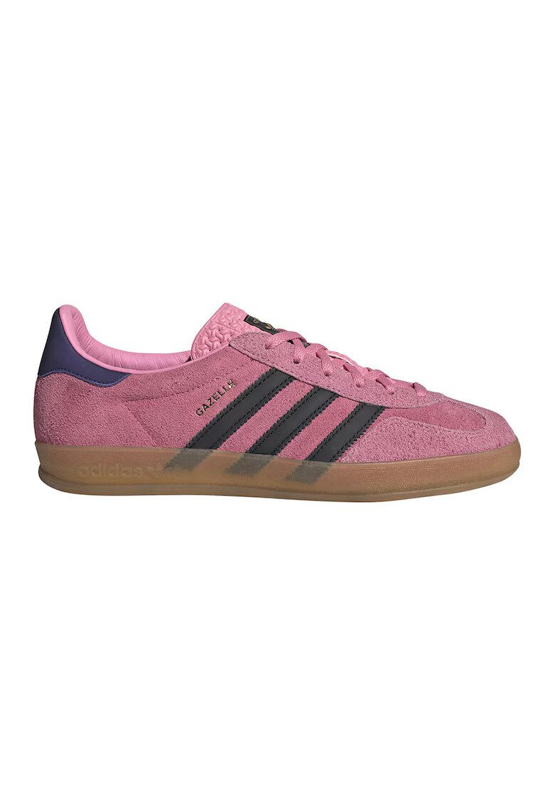 adidas Originals Pantofi sport din piele intoarsa Gazelle - Negru/Gri carbune/Roz