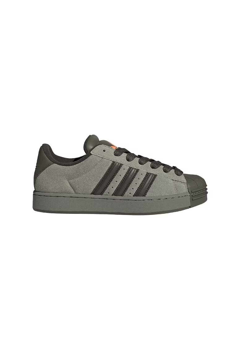 adidas Originals Pantofi sport din piele intoarsa Super St - Negru stins/Kaki pal