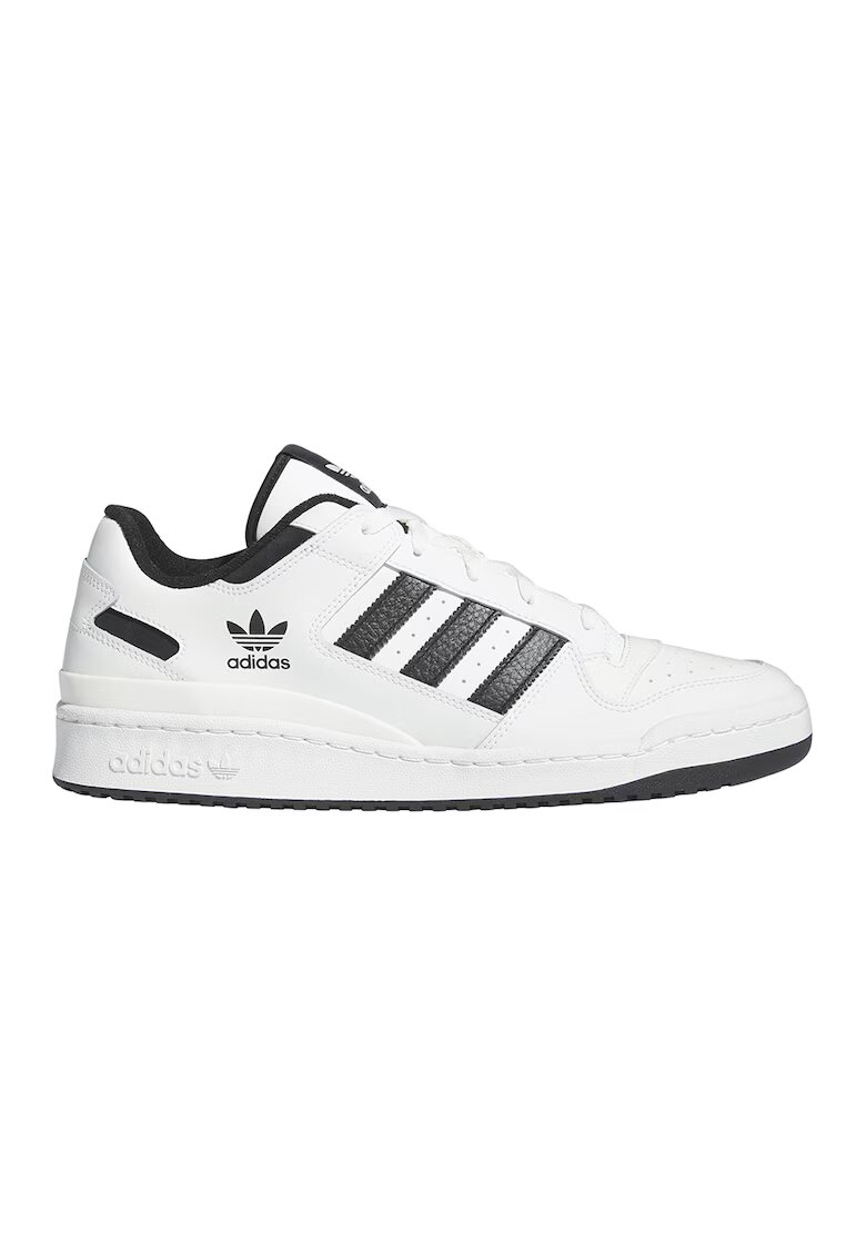 adidas Originals Pantofi sport din piele lacuita Forum - Negru/Alb optic