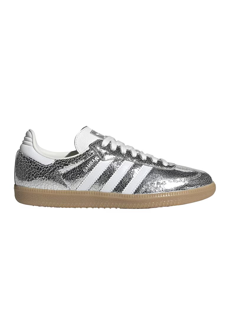 adidas Originals Pantofi sport din piele Samba OG - Alb/Argintiu