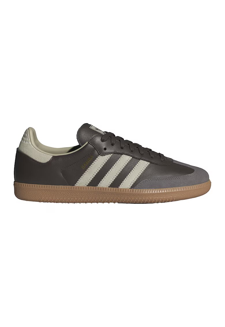 adidas Originals Pantofi sport din piele Samba OG - Negru stins/Bej deschis