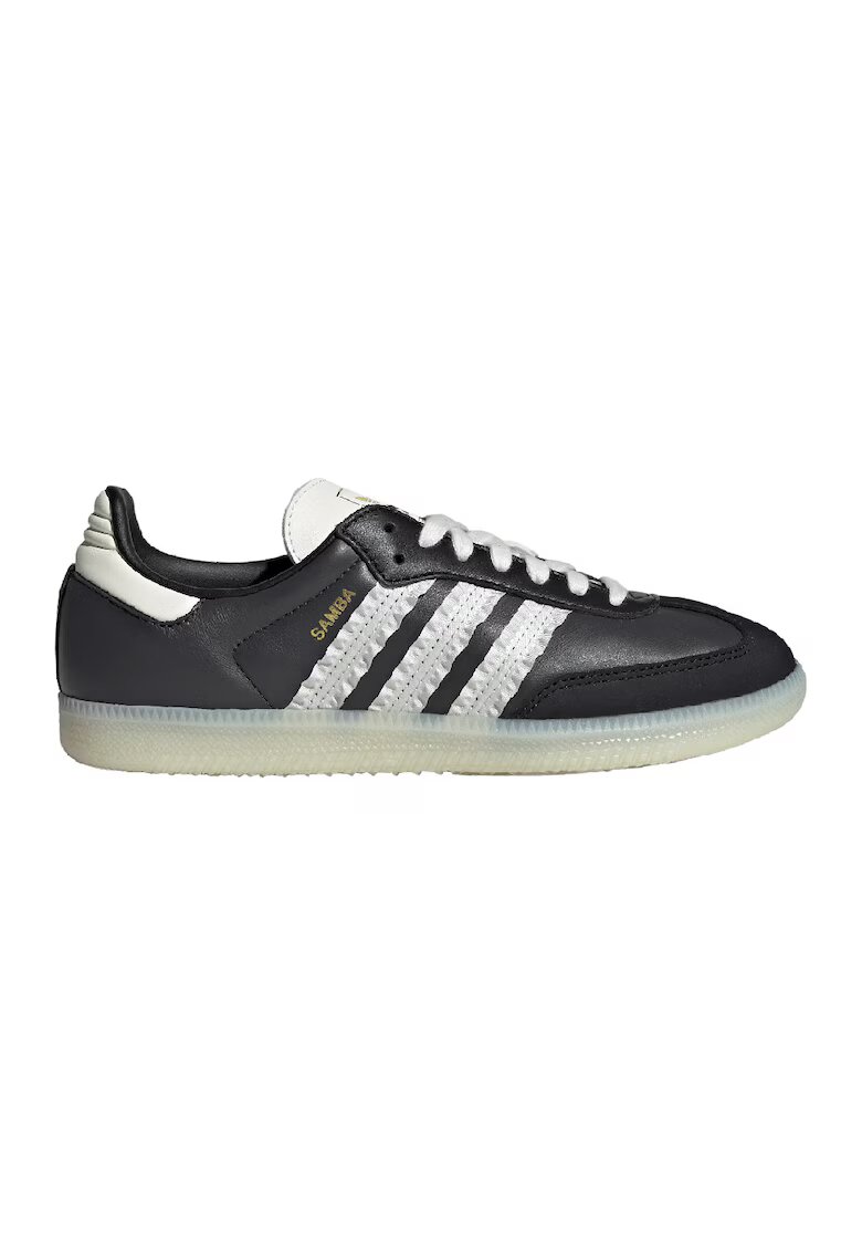 adidas Originals Pantofi sport din piele si piele intoarsa Samba OG - Alb/Negru