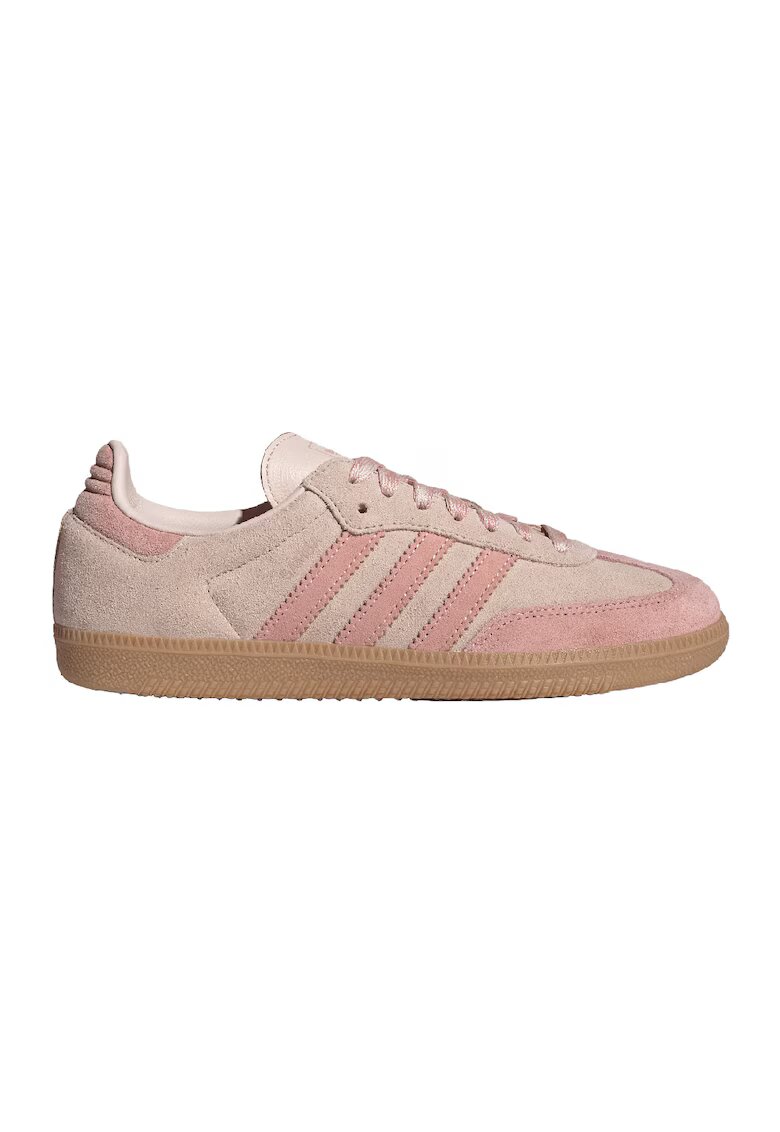 adidas Originals Pantofi sport din piele si piele intoarsa Samba OG - Bej/Roz prafuit