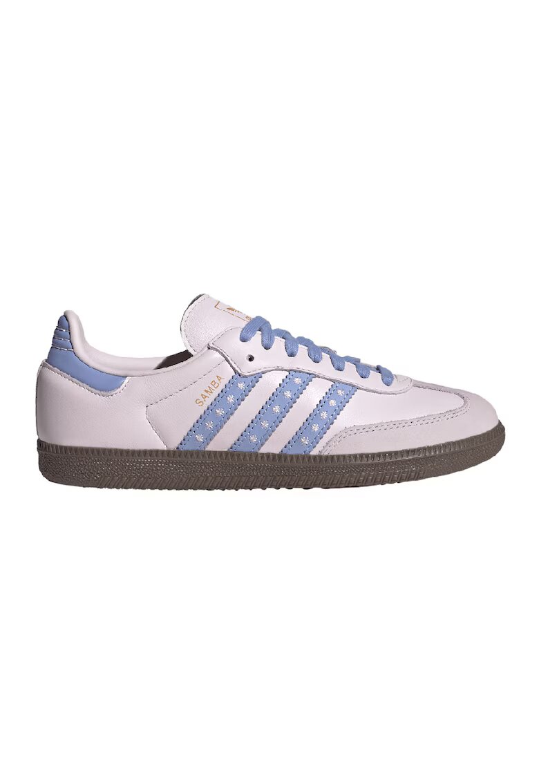 adidas Originals Pantofi sport din piele si piele intoarsa Samba OG - Lila/Roz pal