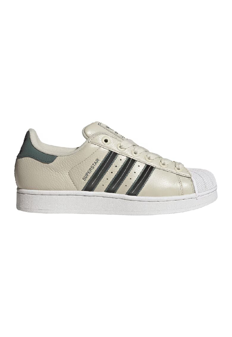 adidas Originals Pantofi sport din piele Superstar II - Negru/Gri/Bej deschis
