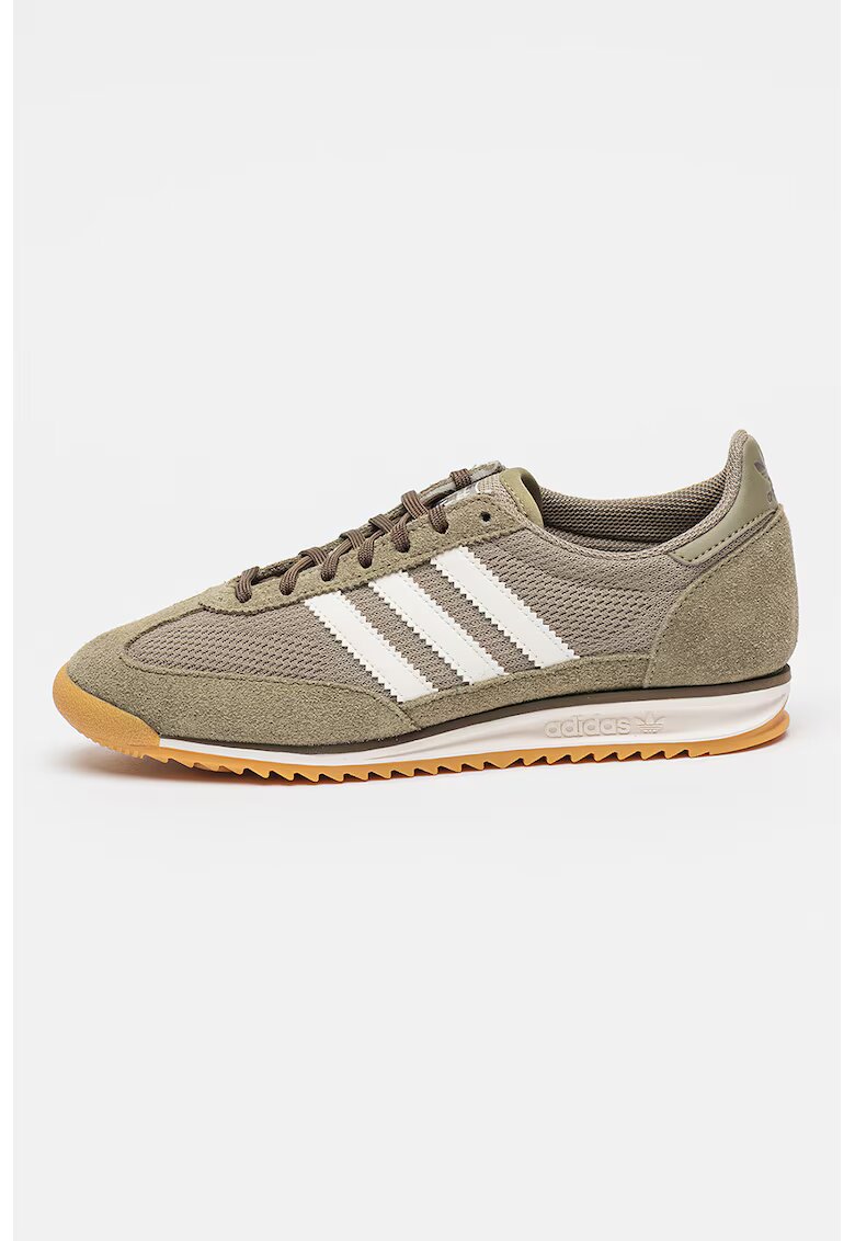 adidas Originals Pantofi sport flatform cu insertii din piele intoarsa SL 72 - Kaki