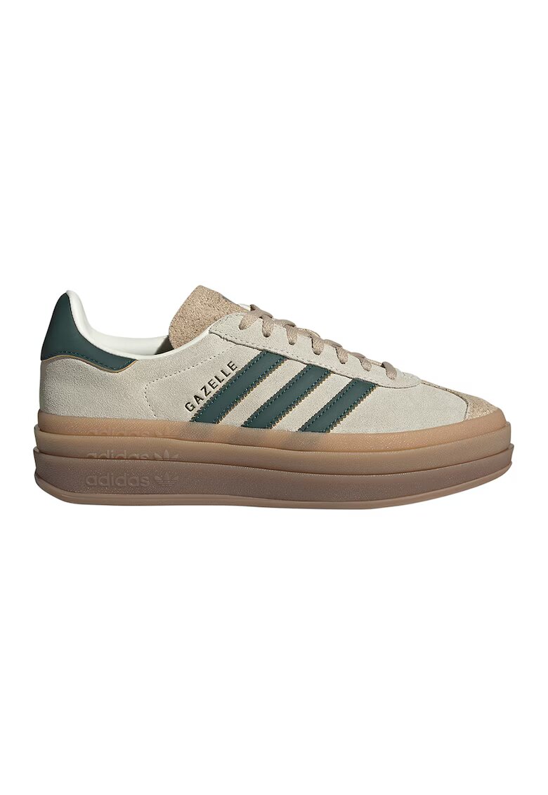 adidas Originals Pantofi sport Gazelle Bold din piele intoarsa - Verde englez/Grej