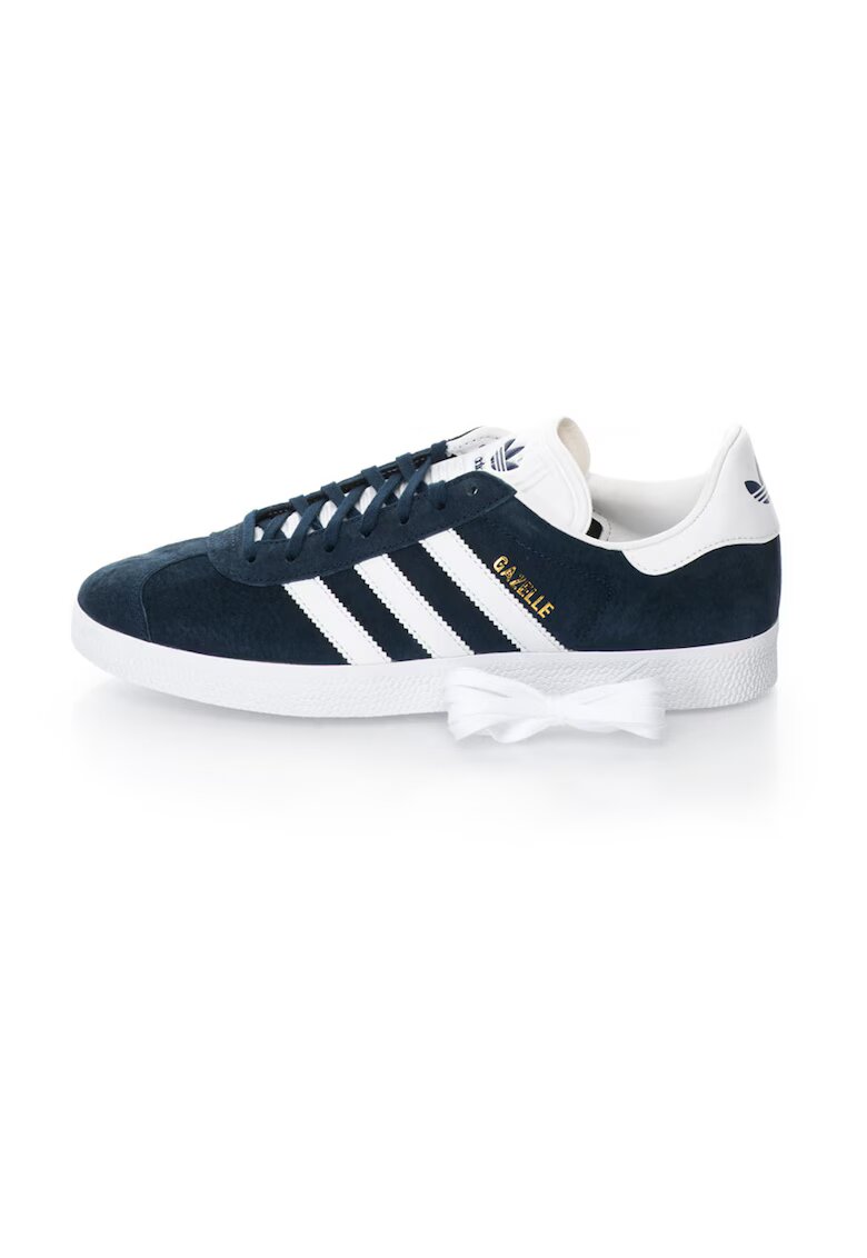 adidas Originals Pantofi sport Gazelle din piele intoarsa - Alb/Bleumarin