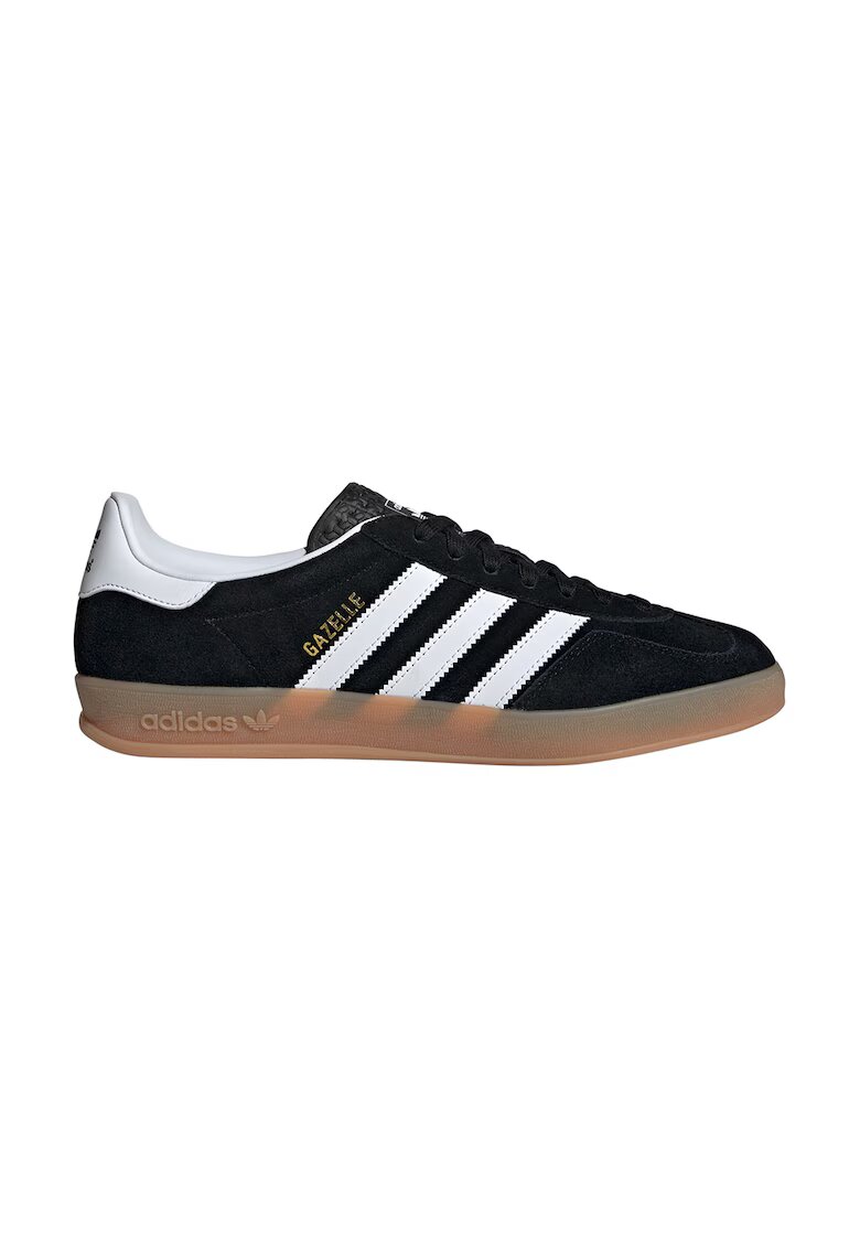 adidas Originals Pantofi sport Gazelle din piele intoarsa cu logo - Negru