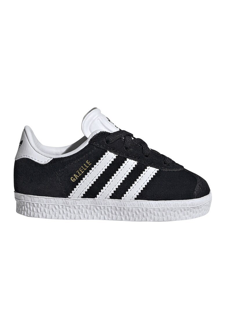 adidas Originals Pantofi sport Gazelle din piele intoarsa si piele - Alb/Auriu/Negru