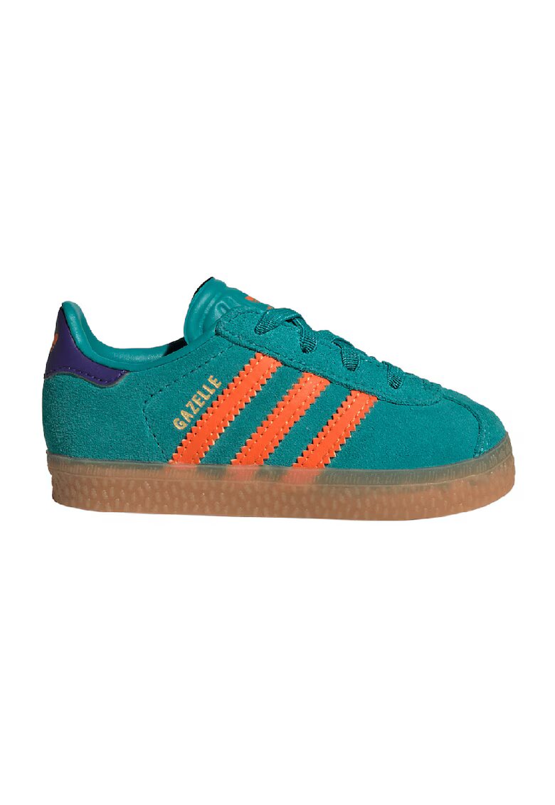 adidas Originals Pantofi sport Gazelle din piele intoarsa si piele - Portocaliu/Verde englez