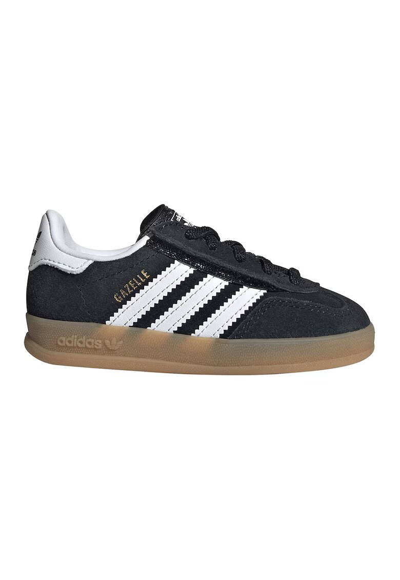adidas Originals Pantofi sport Gazelle Indoor din piele intoarsa - Alb/Negru