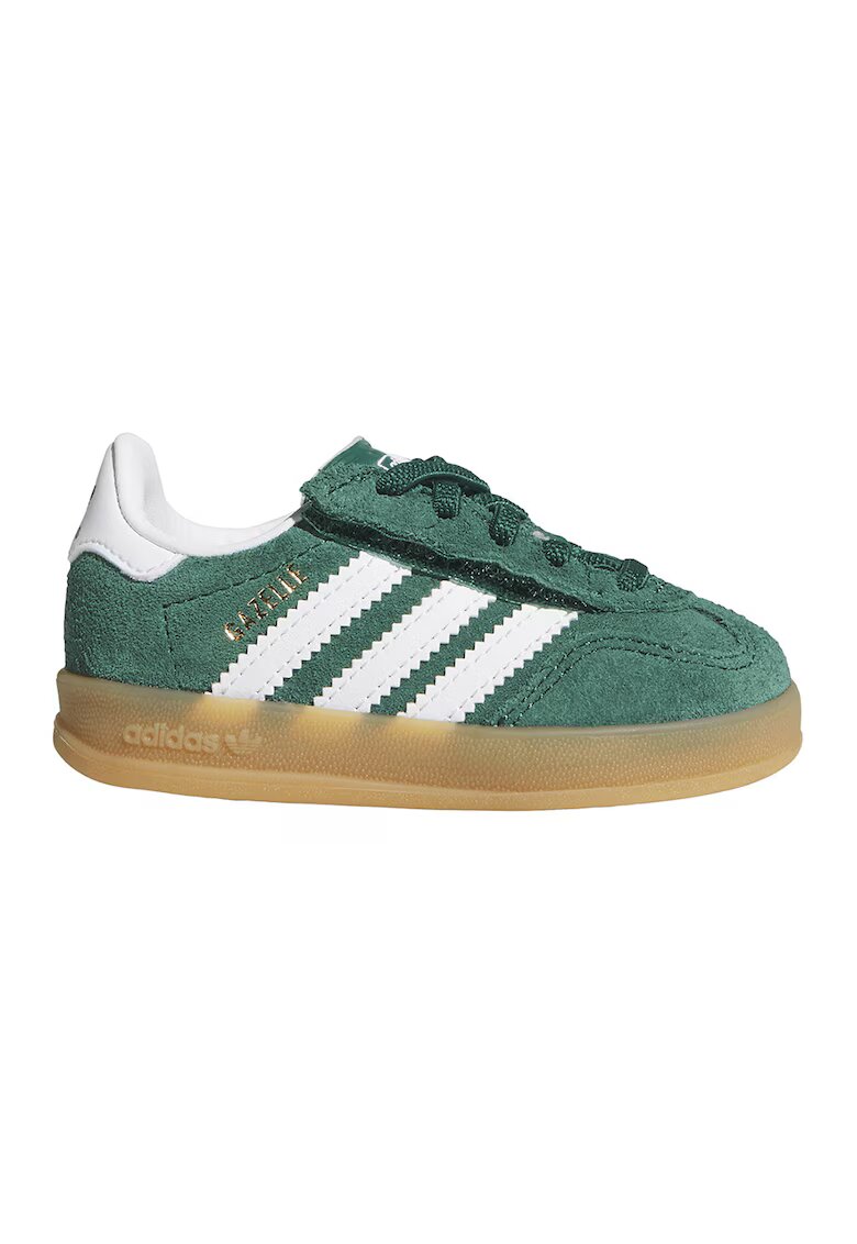 adidas Originals Pantofi sport Gazelle Indoor din piele intoarsa - Alb/Verde