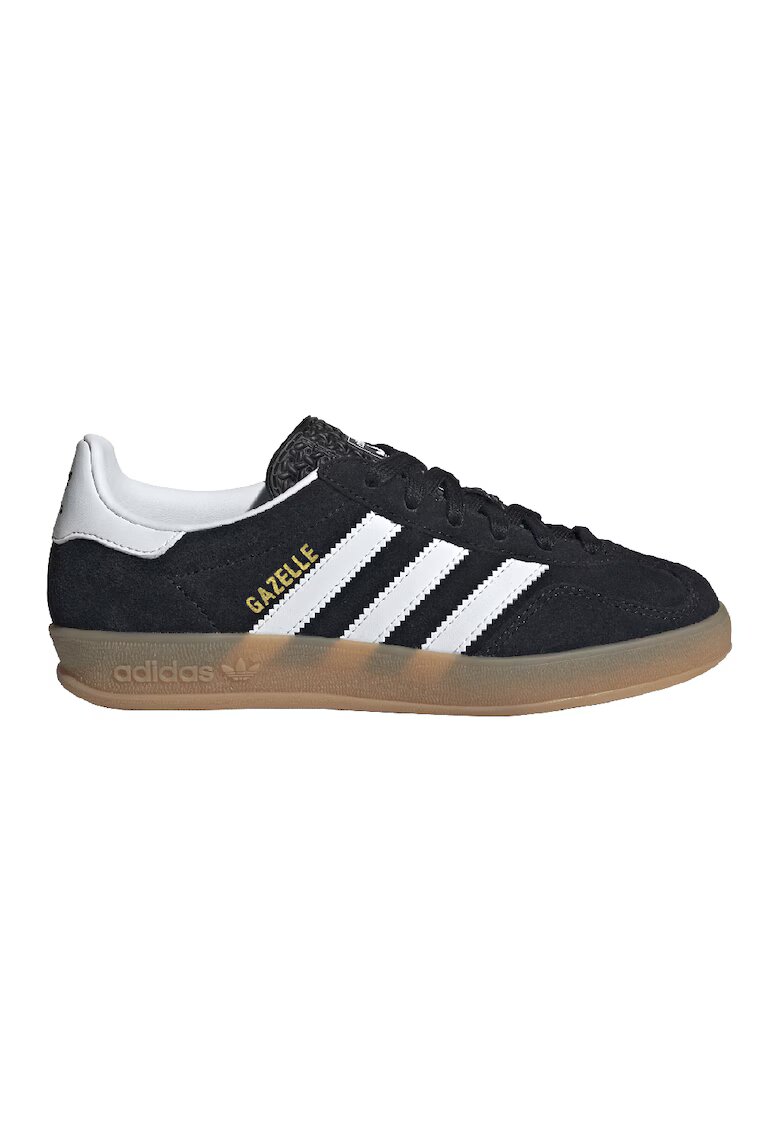 adidas Originals Pantofi sport Gazelle Indoor din piele intoarsa cu garnituri din material sintetic - Alb/Negru