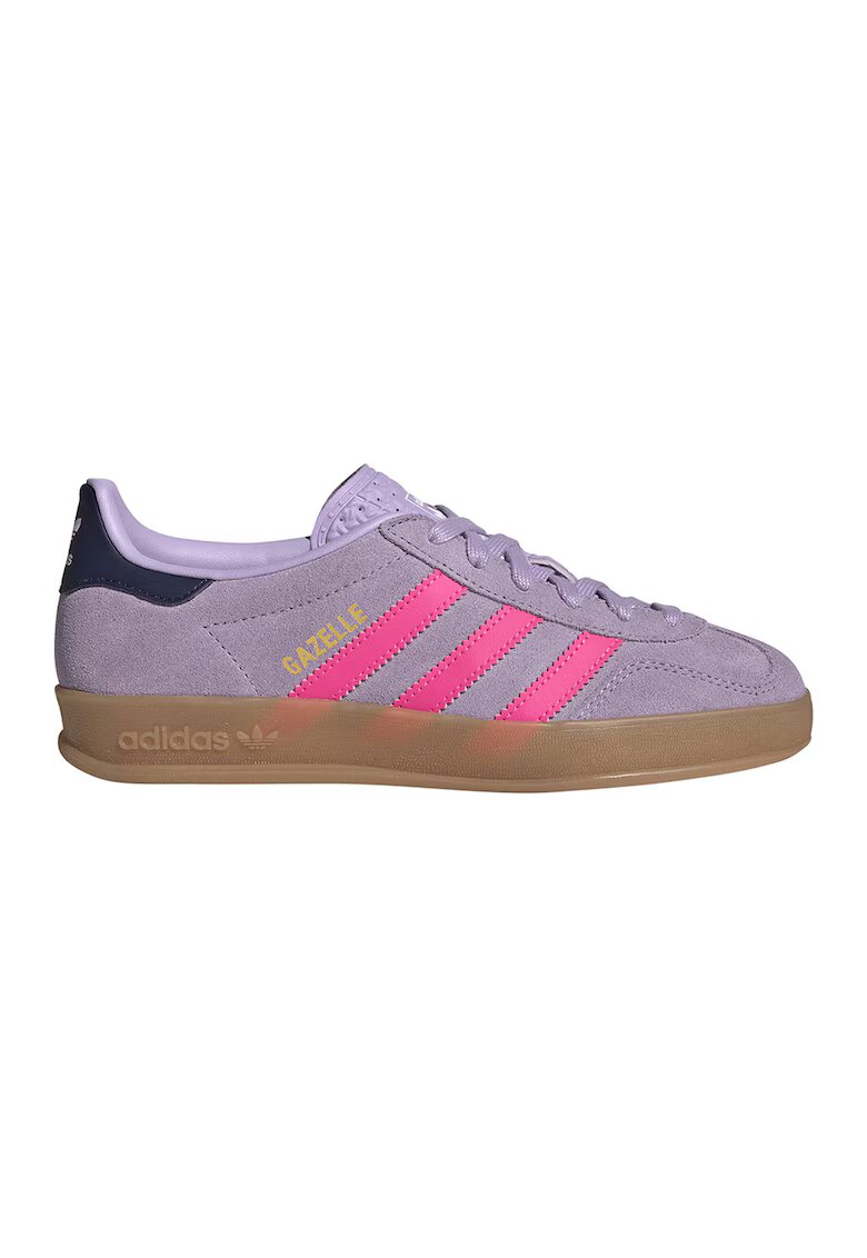 adidas Originals Pantofi sport Gazelle Indoor din piele intoarsa cu garnituri din material sintetic - Lila/Roz