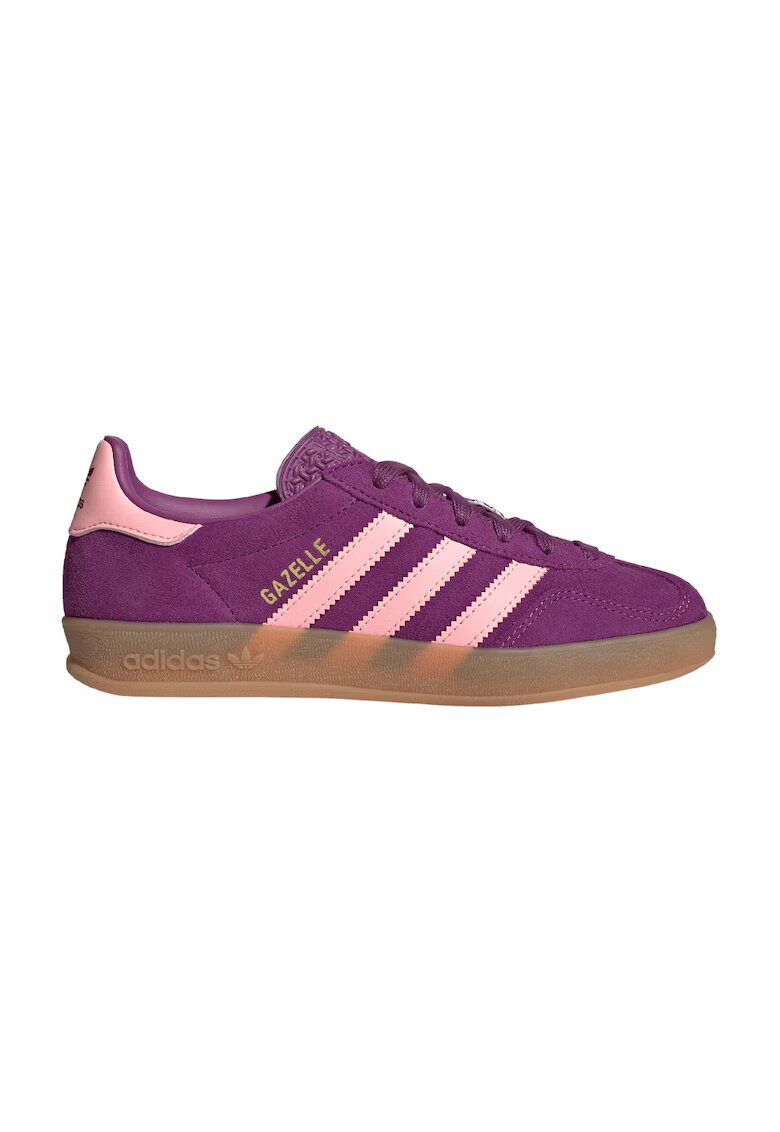 adidas Originals Pantofi sport Gazelle Indoor din piele intoarsa cu garnituri din material sintetic - Violet/Roz
