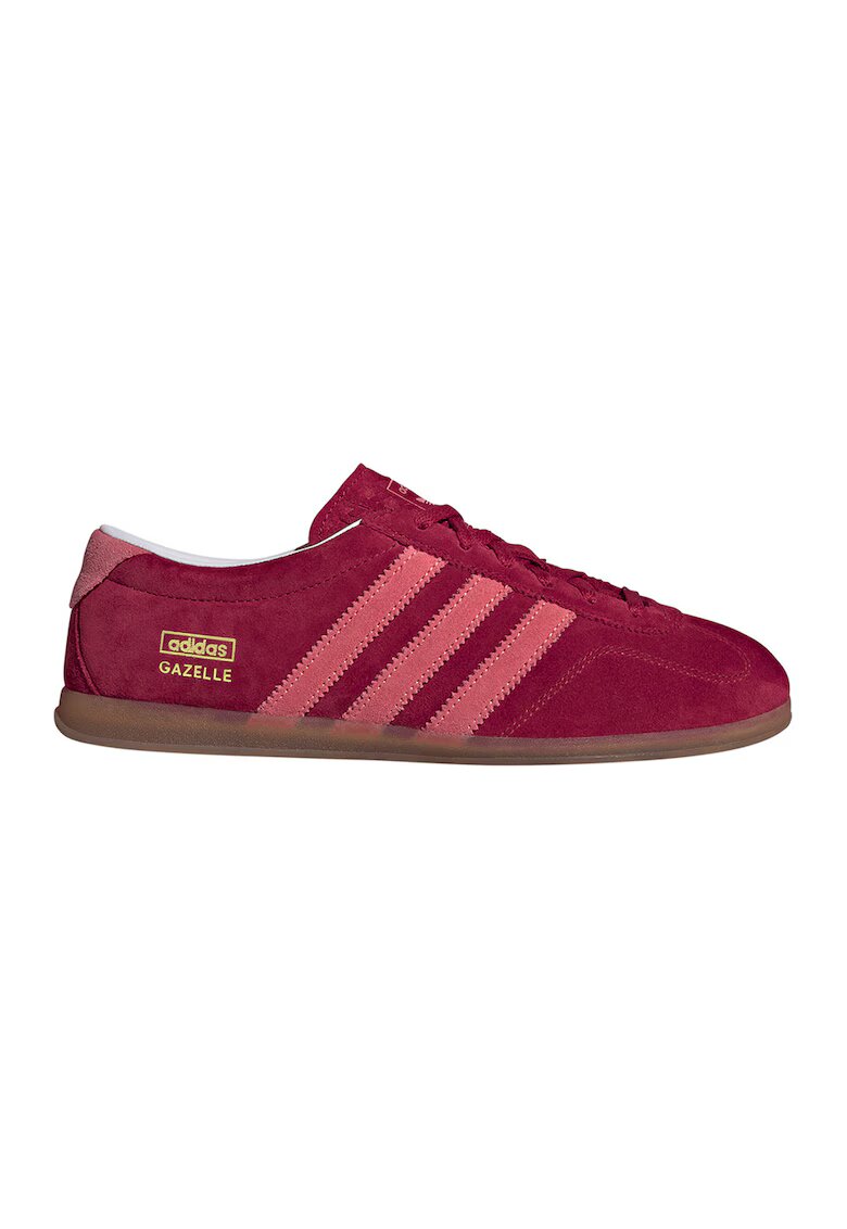 adidas Originals Pantofi sport Gazelle low-cut din piele intoarsa cu logo - Rosu/Roz