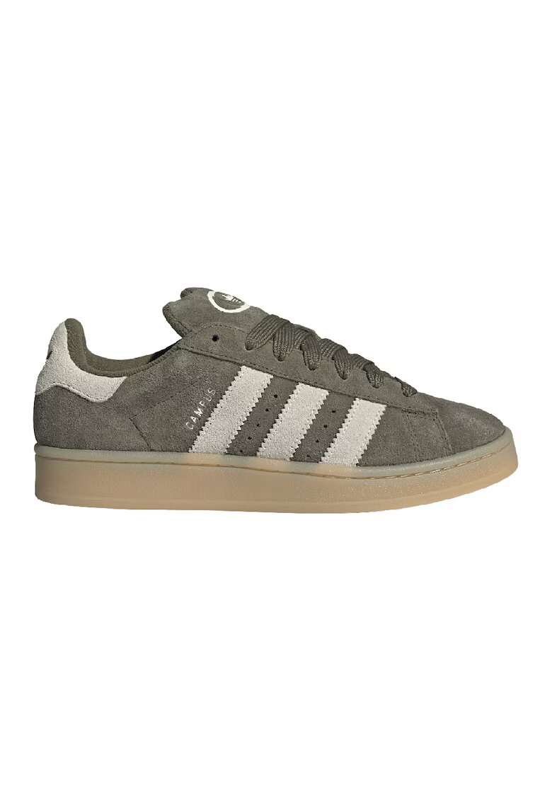adidas Originals Pantofi sport low-cut din piele intoarsa Campus - Alb fildes/Kaki