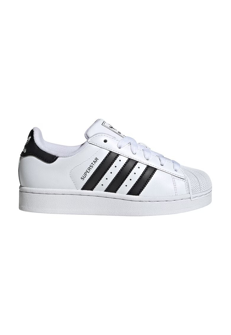 adidas Originals Pantofi sport low-cut Superstar II din piele si piele ecologica - Alb