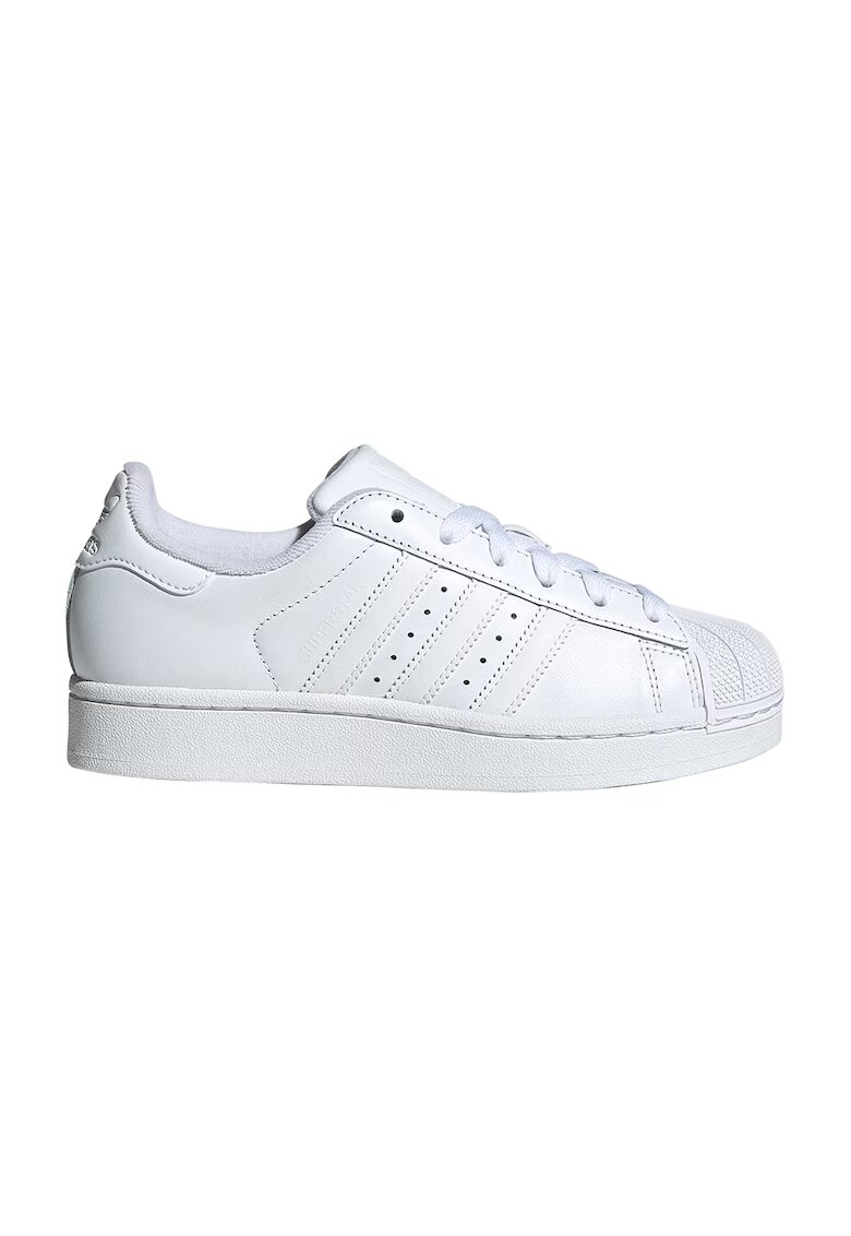 adidas Originals Pantofi sport low-cut Superstar II din piele si piele ecologica - Alb optic