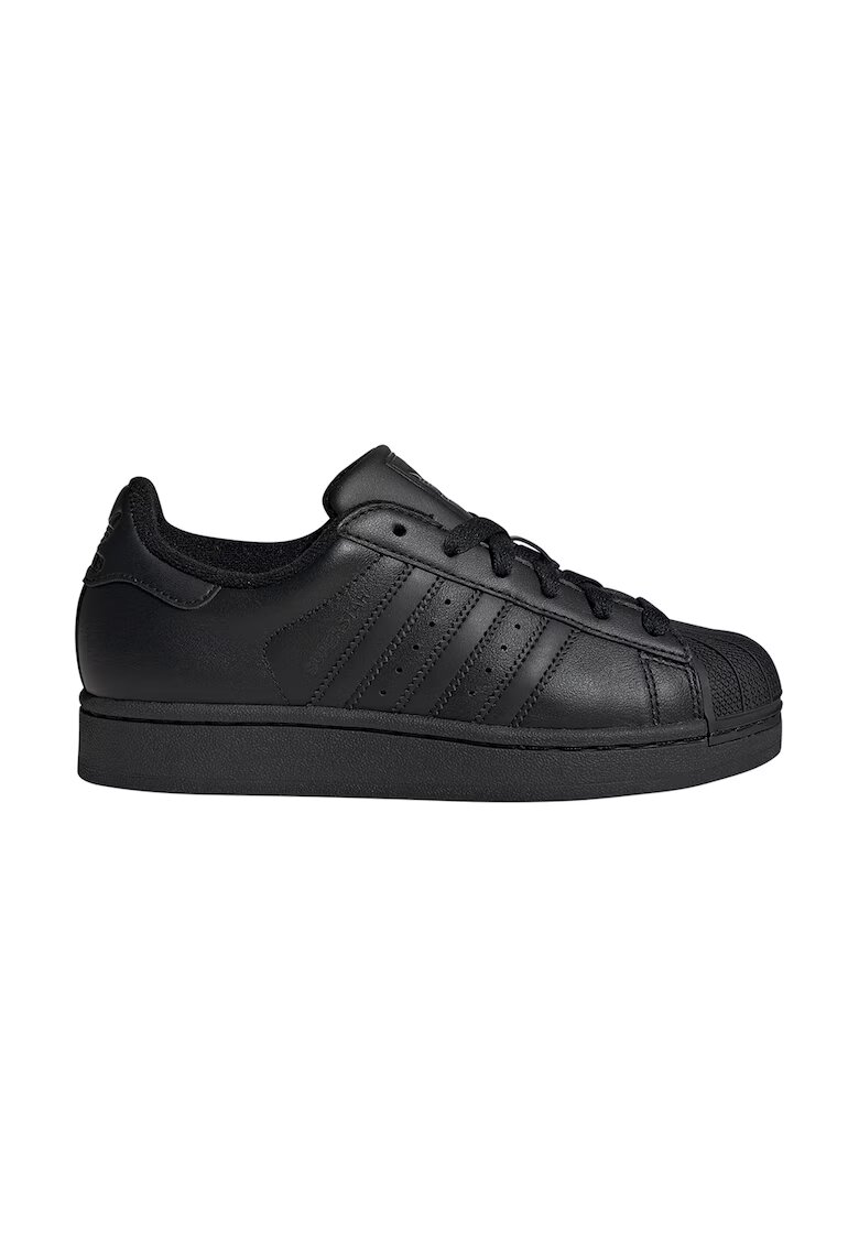 adidas Originals Pantofi sport low-cut Superstar II din piele si piele ecologica - Negru stins
