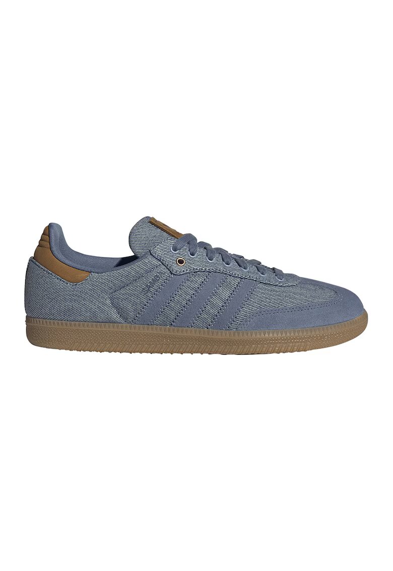 adidas Originals Pantofi sport Samba low-cut cu garnituri din piele - Albastru prafuit