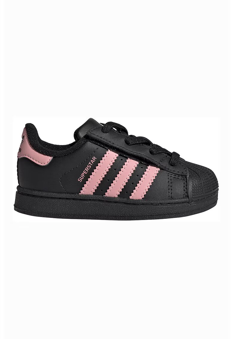 adidas Originals Pantofi sport Superstar II de piele - Negru/Roz pastel