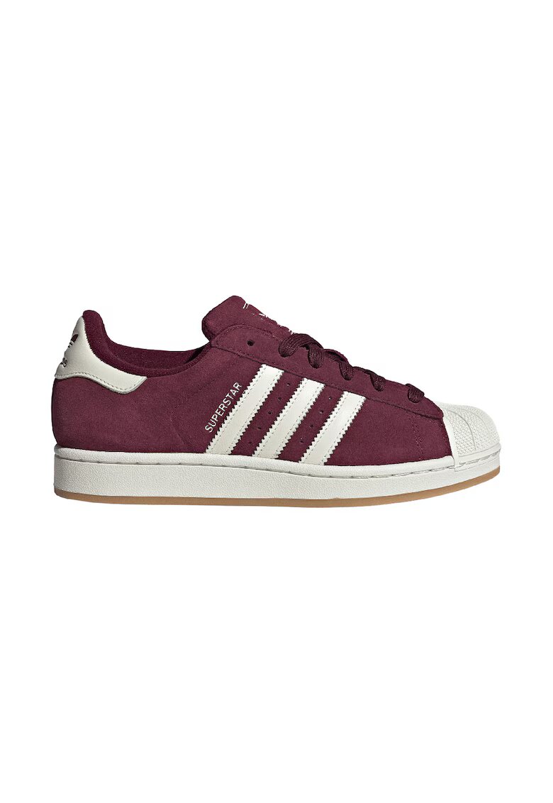 adidas Originals Pantofi sport Superstar II din piele intoarsa - Alb/Violet pruna