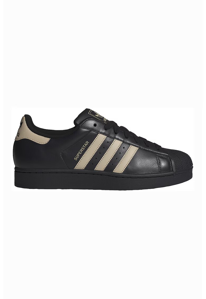 adidas Originals Pantofi sport unisex Superstar II din piele - Negru/Bej deschis